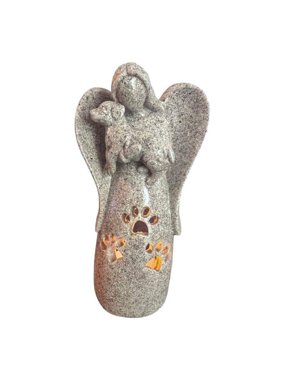 Dog Memorial Angel Tea Light Candle Holder Statue Pet Bereavement Sympathy Gift